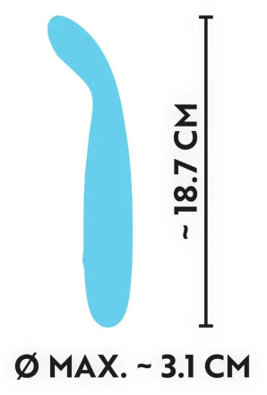 Голубой вибратор Cuties 2.0 - 18,7 см. 