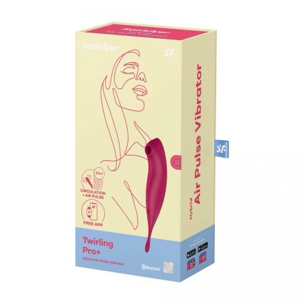 Малиновый вибромассажер Twirling Pro+ 