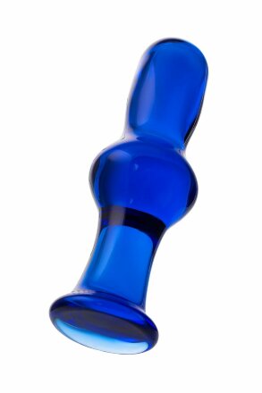 Голубая стеклянная анальная втулка - 12 см. 