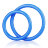 Набор из двух голубых силиконовых колец разного диаметра SILICONE COCK RING SET 
