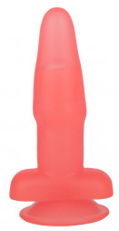 Розовый гелевый анальный стимулятор на присоске - 12,5 см.