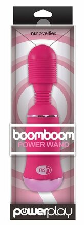 Ярко-розовый вибромассажер с усиленной вибрацией BoomBoom Power Wand 