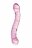 Двусторонний розовый фаллос  с рёбрами и точками - 19,5 см. 