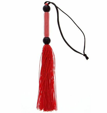 Красная мини-плеть из силикона и акрила SILICONE FLOGGER WHIP - 25,6 см. 