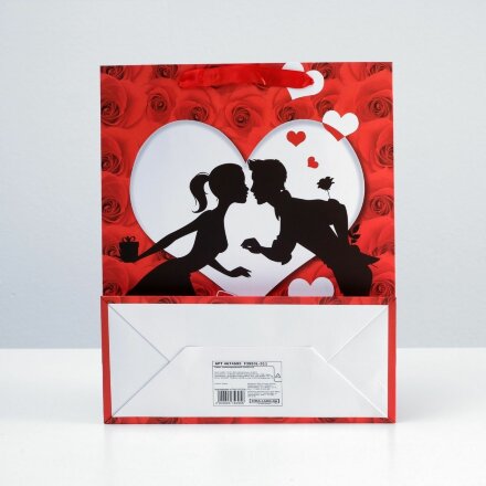 Подарочный пакет &quot;Романтичная парочка&quot; - 32 х 26 см. 