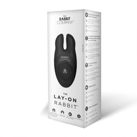 Черный вибростимулятор с ушками The Lay-on Rabbit 
