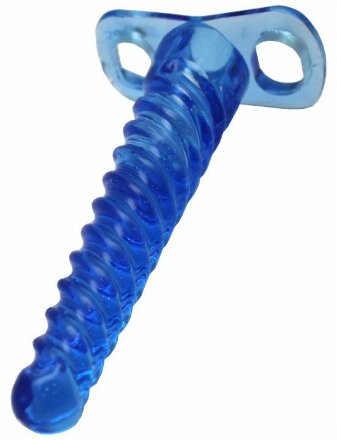 Синий спиралевидный анальный конус - 17 см. 