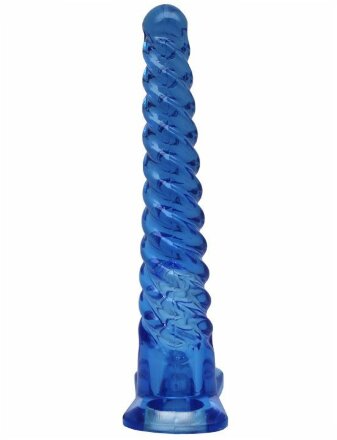 Синий спиралевидный анальный конус - 17 см. 
