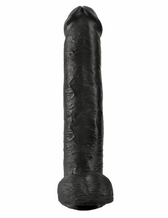 Чёрный фаллоимитатор-гигант 15&quot; Cock with Balls - 40,6 см. 