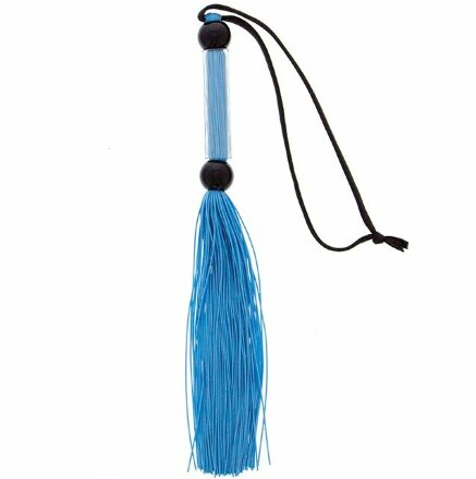 Голубая мини-плеть из силикона и акрила SILICONE FLOGGER WHIP - 25,6 см. 