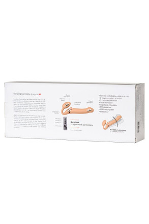 Телесный безремневой вибрострапон Silicone Bendable Strap-On M 