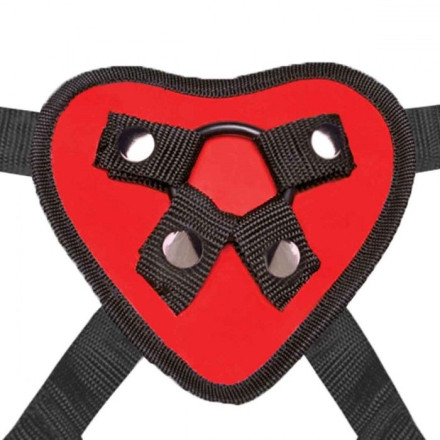Красный поясной фаллоимитатор Red Heart Strap on Harness &amp; 5in Dildo Set - 12,25 см. 