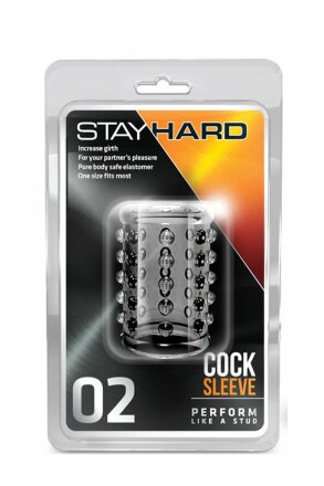 Прозрачная насадка на пенис с шишечками STAY HARD COCK SLEEVE 02 CLEAR 