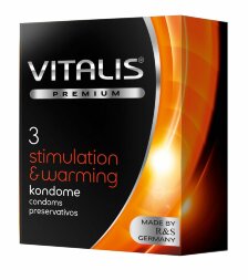 Презервативы VITALIS PREMIUM stimulation &amp; warming с согревающим эффектом - 3 шт.