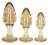Набор из 3 золотистых анальных пробок Acrylic Goldchip Butt Plug Set 