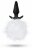 Силиконовая анальная пробка с белым заячьим хвостом Fur Pom Pom - 12,7 см. 